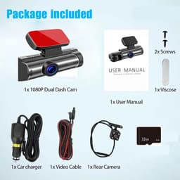 Dashcam Auto - Dashboard Camera - Rij Veiligheid - Dubbele Camera - 1080p Full HD - Zwart — thumbnail 2