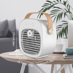 Mini airconditioner - Draagbare airconditioner - Draagbare airconditioner voor de slaapkamer - Draagbare airconditioner met ventilator - Oplaadbare persoonlijke luchtkoeler - Geschikt voor slaapkamer, reizen, kantoor, buiten en binnen - Blauw — thumbnail 5