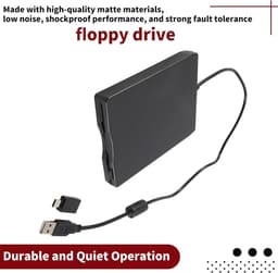 Externe Floppy Drive - Diskettestation Lezer - Oude Bestanden Lezen - USB A en C - Ultraslank Ontwerp - Zwart — thumbnail 5