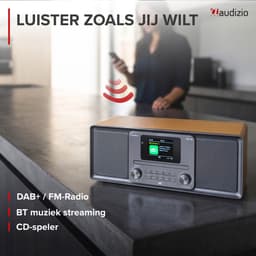 DAB radio - Audizio Palmi - Radio met cd speler - Bluetooth radio - FM, DAB+ en USB - Bamboe — thumbnail 2