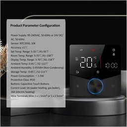 Slimme Thermostaat - Digitale Temperatuurregelaar - Comfortabel Wonen - Wekelijks Programmeerbaar - 8.8 cm - Zwart — thumbnail 4
