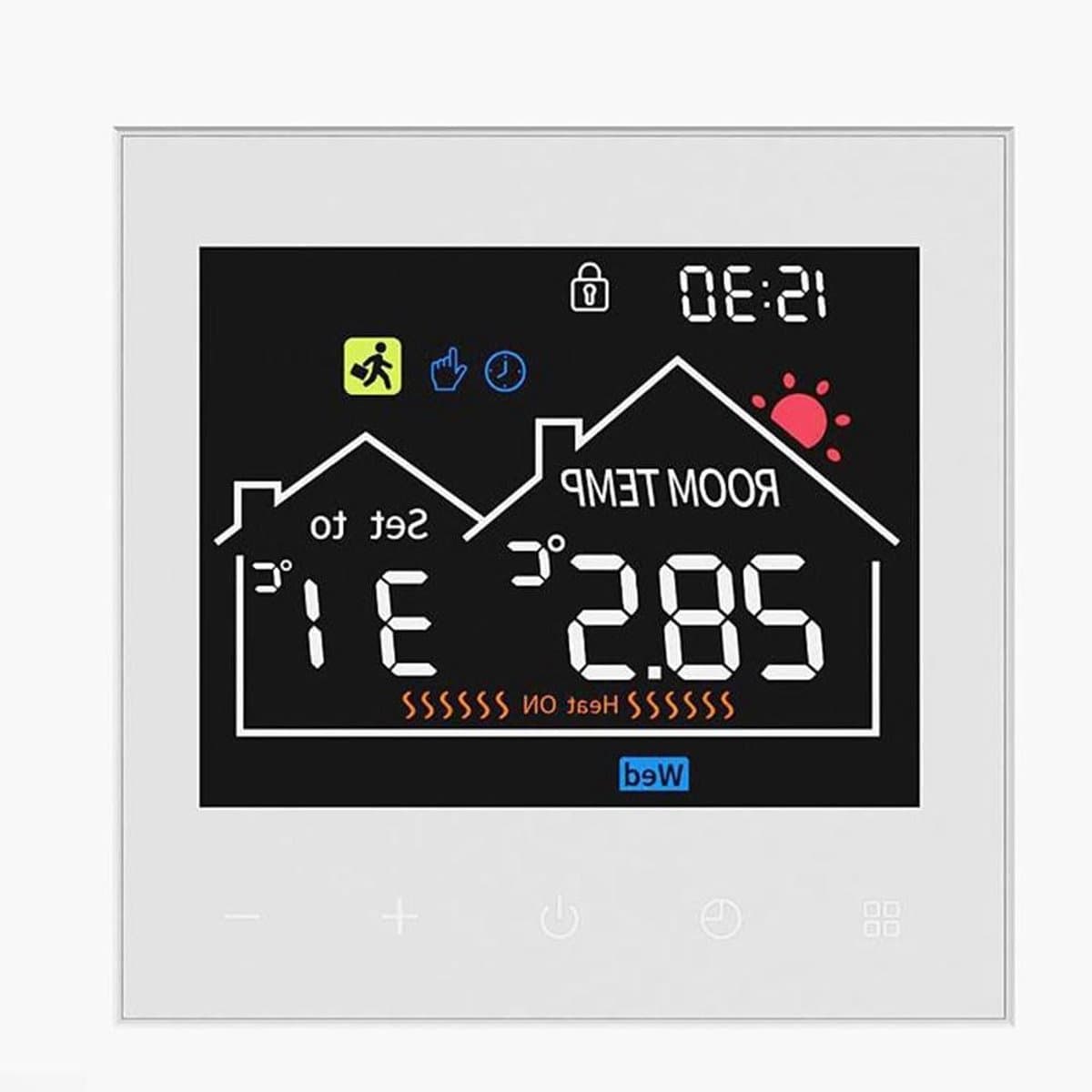 Slimme thermostaat - Vloerverwarming bediening - Energie besparen - App bediening - 11 x 11 x 5 cm - Wit — afbeelding 1