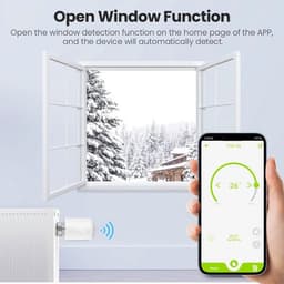 Slimme Radiator Thermostaat - Verwarming Controller - Energie Besparen - App & Spraakbesturing - M30*1.5mm - Wit — thumbnail 3