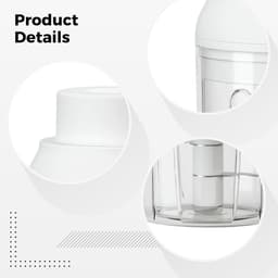 Elektrische mini-hakmolen - Draadloze keukenmachine - Snel ingrediënten hakken - Krachtige drie-bladige vaan - 250 ml - Wit — thumbnail 2