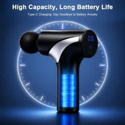Massagepistool mini - draagbaar met lcd-display - 10 koppen - verlichting van spierpijn - m-winkel — thumbnail 3
