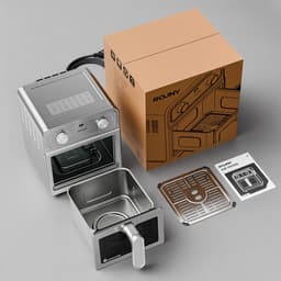 ROUNY Airfryer 4,5 L – Heteluchtfriteuse 1450 W met Kijkvenster – 8 Automatische Programma’s – Waterinjectiefunctie – Kinderslot – 80-200 °C — thumbnail 5