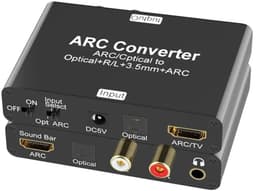 HDMI ARC Audio Extractor – 192kHz DAC Audio Converter – HDMI ARC naar Optisch Toslink, RCA L/R & 3,5mm AUX – CEC – Zwart — thumbnail 1