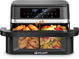 Dubbele Airfryer - 2x 6L / 12 liter - 2 manden - XXXL - Touchscreen - Kijkvenster - 8 programma's - 2950W — thumbnail 1