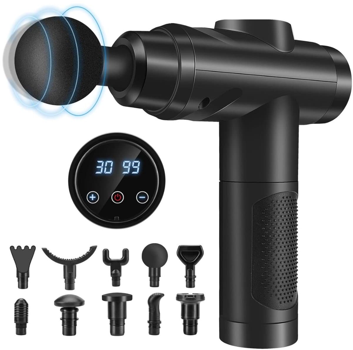Massagengun - Massage Gun - Massage Pistool - Zwart - 10cm x 10cm x 10cm — afbeelding 1