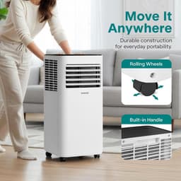 Mobiele airco 8000 BTU draagbaar met ontvochtiger, ventilator en led-display inclusief raamkit — thumbnail 3