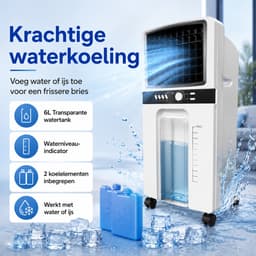 Glowstride - Luchtkoeler - airco - Waterkoelventilator - 6L - 65W - Airconditioner 3 Snelheden - mobiele airco — thumbnail 3