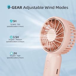 Krachtige Mini Handventilator met 3 Snelheden - Draagbare USB Ventilator voor Binnen en Buiten — thumbnail 2