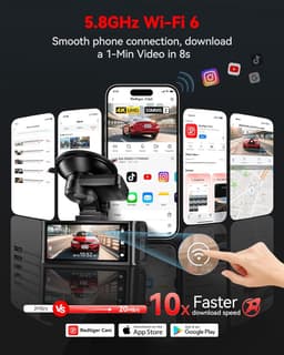 Dashcam Auto 4K Voor en Achter – Touchscreen, WiFi, GPS, Nachtzicht, 128GB Geheugenkaart, 170° Groothoek Camera — thumbnail 4