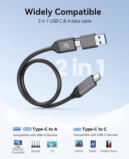 Draagbare SSD - Externe Opslag - Snelle Data Overdracht - 2-in-1 Kabel - 1 TB - Zwart — thumbnail 5