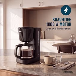 Princess Coffee Maker Wave Koffiezetapparaat – 1,5 L Glazen Kan – 1000 W – Zwart/RVS - 246058 — thumbnail 2