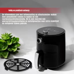 QORA® Mini airfryer - Airfryer - Airfryer klein - Zwart - ‎27cm x 27cm x 32cm — thumbnail 4