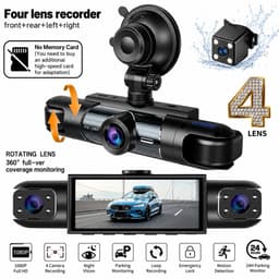 4-Camera Dashcam – 1080P Full HD Voorcamera & 720P Achter-, Linker- en Rechtercamera — thumbnail 1