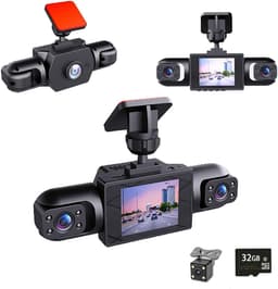 KZQ 4-kanaals dashcam auto 360 graden met 4 camera's 1080p voor achter links rechts 2 inch scherm full view opname met 32GB SD-kaart voor maximale veiligheid — thumbnail 1