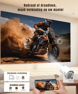 QORA® Mini beamers - Projector - Mini beamer - Wit - 10cm x 10cm x 18cm — thumbnail 3