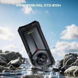 DOOGEE V50 5G - Robuuste Smartphone - 48GB RAM + 256GB ROM / 2TB TF - Android 16 - Dimensity 8300 - 11000mAh/66W - RGB sfeerlicht- 6.78 inch FHD+ &120HZ - 200MP + 32MP -NFC - Face ID - Gemini AI - WIFI6E - Vingerafdrukherkenning - GPS - Zwart — thumbnail 2