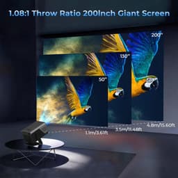 NordHaus Full HD Beamer - Smart Projector met Android 14 - Thuisbioscoop Beamer - 2000 ANSI Helderheid - Wifi 6 en Bluetooth 5.4 — thumbnail 4