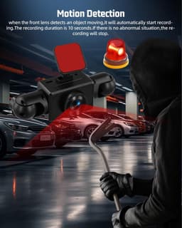 SnelShoppen - 4-kanaals Dashcam voor en Achter - 360 Graden Autocamera met 2 Inch Display, IR Nachtzicht, Loopopname, Bewegingsdetectie + 64 GB TF-kaa — thumbnail 4