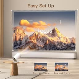 SnelShoppen - Mini Beamer WiFi 6 Bluetooth 5.4 Projector 1080P 4K 180° Draaibaar Android 14 Voor Thuis Buiten Feesten Camping Tuin — thumbnail 3