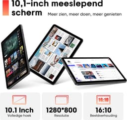 SnelShoppen - Android 15 Tablet 10 Inch, Octa-Core CPU, 18GB RAM, 128GB ROM, WiFi 6, Dual Speakers, GPS, 6000mAh, Perfect voor Films en Gaming — thumbnail 5