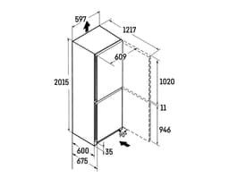 LIEBHERR   Koel-vriescombinatie - breedte 59.7 cm - hoogte 201.5 cm - inhoud 360 l - NoFrost — thumbnail 3