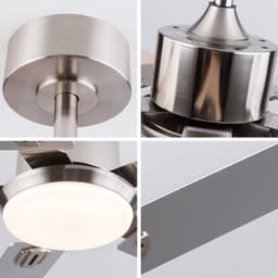 MODENUIT Plafondventilator – Verlichting – 132 cm – Metaal en Hout – Nikkel – 5 Bladen – Afstandsbediening — thumbnail 5
