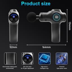 Thijox - Massagepistool - 99 Snelheden, Professioneel Mini-Massagepistool, LCD-Touchscreen, USB-C Oplader, Ideaal voor Sporters en Herstel — thumbnail 5