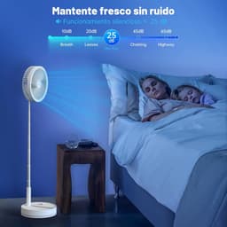 Tafelventilator Opvouwbaar met 8000mAh Accu – 4 Standen, Afstandsbediening, Timer en 70° Oscillatie — thumbnail 4