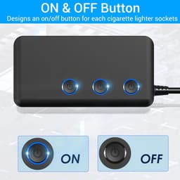 SnelShoppen - PD 30W Sigarettenaansteker Splitter Auto 200W met 3 Stopcontacten, 4 USB Oplaadpoorten, LED Voltmeter voor Mobiele Telefoon, GPS, DashCa — thumbnail 4