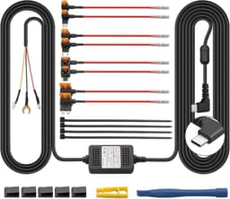 SnelShoppen - AMTOVL Dash Cam Hardwire Kit Type C - USB Dash Cam 3 Wires Kit met ACC Fuses, 12V/24V naar 5V, Laagspanningsbescherming voor Voertuigen — thumbnail 1