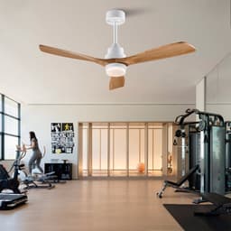 Plafondventilator 52 inch met licht - afstandsbediening - dimfunctie - stroomuitvalgeheugen - stille DC-motor - massief houten bladen — thumbnail 4