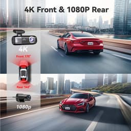 Dashcam 4K + 1080P – Voor- en Achtercamera – WiFi & GPS – Nachtzicht – App-bediening – Inclusief 32GB Kaart — thumbnail 2