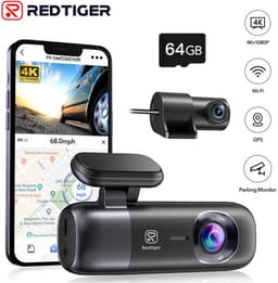 Dashcam 4K + 1080P – Voor- en Achtercamera – WiFi & GPS – Nachtzicht – App-bediening – Inclusief 32GB Kaart — thumbnail 1