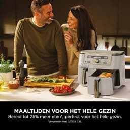 Airfryer 9,5 Liter Dual Zone – Dubbele Heteluchtfriteuse met 2 Lades – 6-in-1 Functie – Vaatwasmachinebestendig – 2470W — thumbnail 4