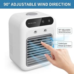 Draagbare airconditioner - elektrische desktopventilator - draagbare koelventilator - kleine airconditionerventilator voor huishoudelijk gebruik - watertank van 500 ml - langdurige spray - geschikt voor thuis, kamperen, auto, kantoor en meer. — thumbnail 3
