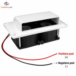 NormadicLife® - 12V Dubbele Ventilator voor Camper, Caravan & Boot - Wandventilator - Inbouwventilator - Actieve Luchtventilatie - Wit — thumbnail 2