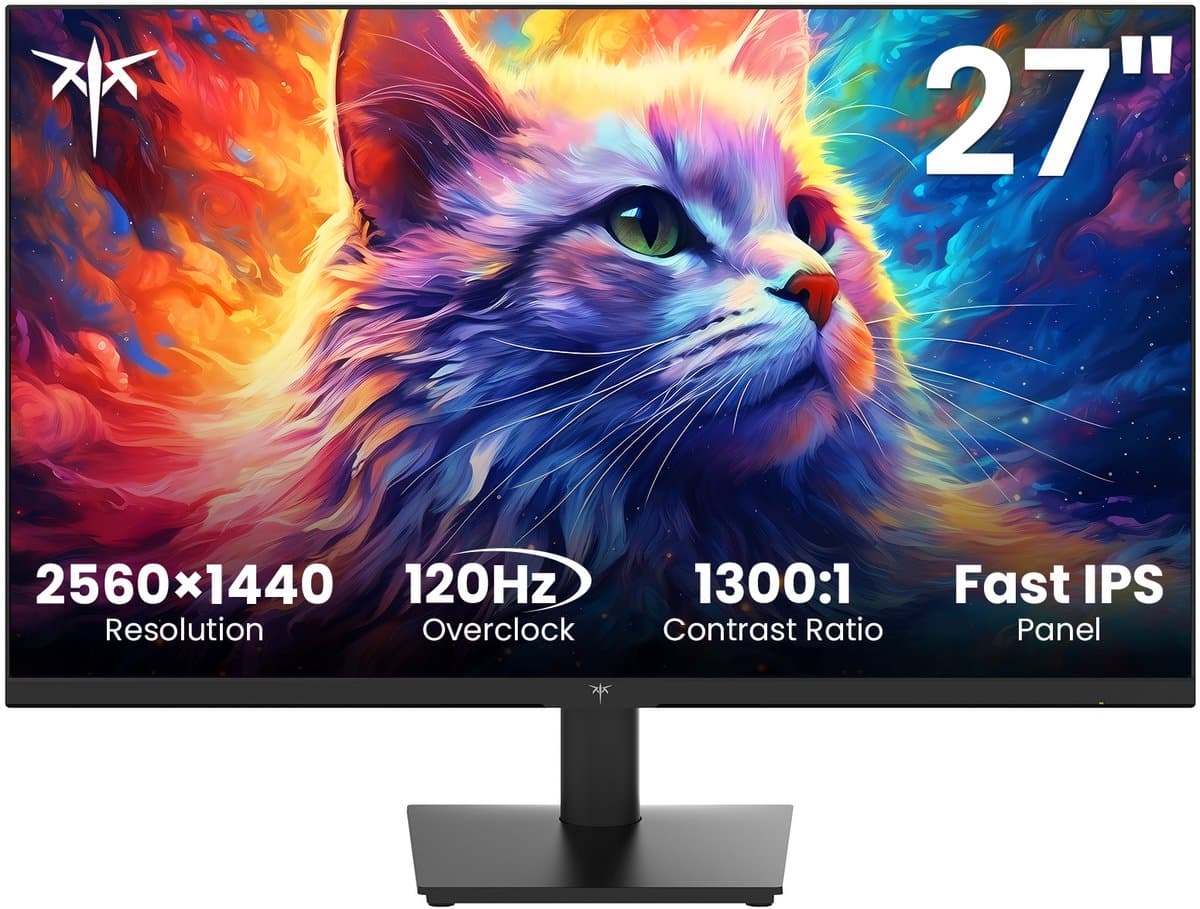 KTC H27T27 27" Monitor - QHD 2560×1440 - Fast IPS - 120Hz - FreeSync - Zwart — afbeelding 1