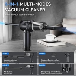 Draadloze Handstofzuiger en Blazer - Zwart - 15000PA Zuigkracht - 5-in-1 Multifunctionele Tool - Voor Auto en Huis — thumbnail 5