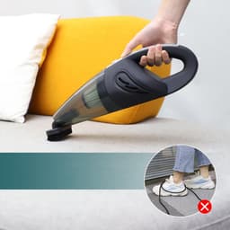 Draadloze handstofzuiger - Autostofzuiger - Stofzuiger voor thuis - 120W - Nat & Droog - Krachtige stofzuiger - Geschikt voor auto's, kantoren en woningen - Inclusief opbergtas - Zwart — thumbnail 2