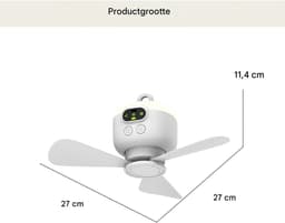GELLDG Oplaadbare Plafondventilator met Verlichting - Stille Ventilator voor Buiten - 8000mAh USB-Campingleut - Geschikt voor Tent, Tuin en Terras - Plastic - Afmetingen 11x27x27cm — thumbnail 2