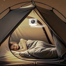 Plafondventilator voor kamperen - Ventilator - Ventilator lamp - Ventilator plafond - Tent ventilator oplaadbaar - Stille ventilator - Met afstandsbediening - 7200 mAh - Wit - Kunststof — thumbnail 5