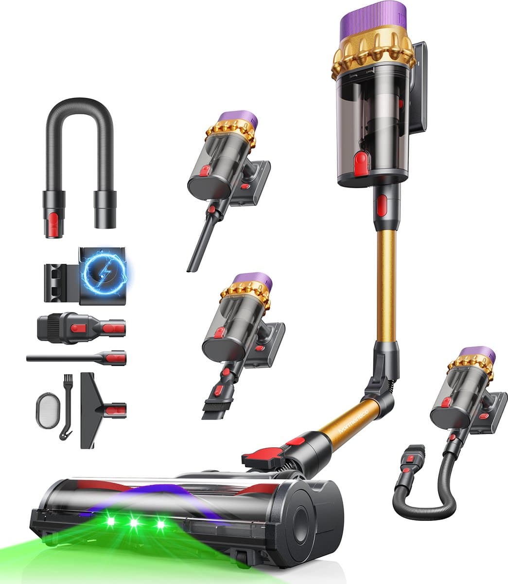 Konsoefuly Stofzuiger Draadloos— 650W Borstelloze Motor Met 125000 Omwentelingen per Minuut — 70 Minuten — 3 snelheden — Extra HEPAfilter — afbeelding 1