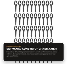 Grassnijmes 50 Stuks - Kunststof Mes - Duurzaam - Antiroest - Hoge Efficiëntie - Eenvoudig te Installeren - Grasmaaier — thumbnail 1