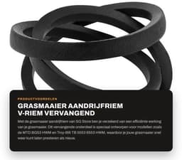 Aandrijfriem V-riem vervangend onderdeel - Binnenomtrek 750 mm - Buitenomtrek 772 mm - Breedte 10 mm - Compatibel met MTD/Troy-Bilt - Rubber/vezelmaterialen - Grasmaaier Riem — thumbnail 1