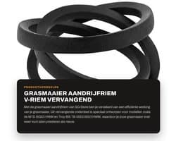 Aandrijfriem V-riem vervangend onderdeel - Binnenomtrek 750 mm - Buitenomtrek 772 mm - Breedte 10 mm - Compatibel met MTD/Troy-Bilt - Rubber/vezelmaterialen - Grasmaaier Riem