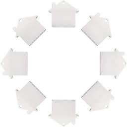 Set van 10 aluminium blanco stempel tags hangers van 35x38,5x1 mm, ideaal voor het maken van DIY sieraden met een lichte en duurzame afwerking — thumbnail 2